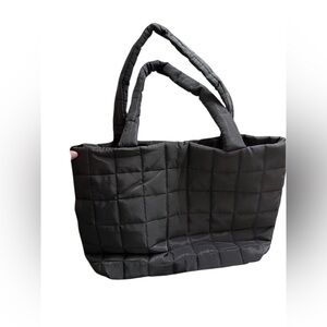 All True Quilted Puffy Tote in Black